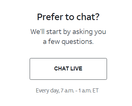At&t live chat hours